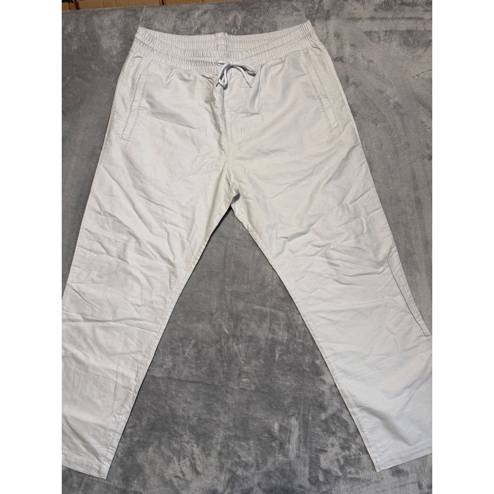 Adidas Pants Mens Large Gray Originals Elastic Waist Drawstring Trefoil Logo